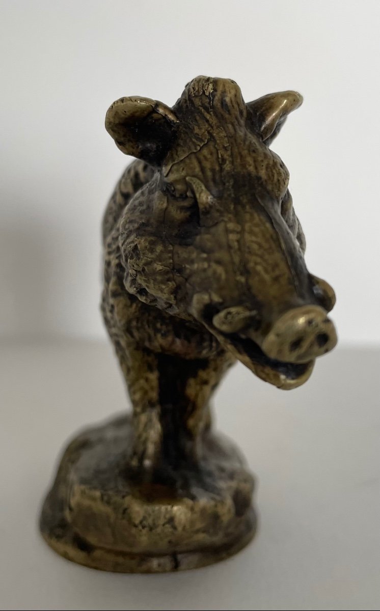 Bronze Mascot Representing A Wild Boar-photo-2