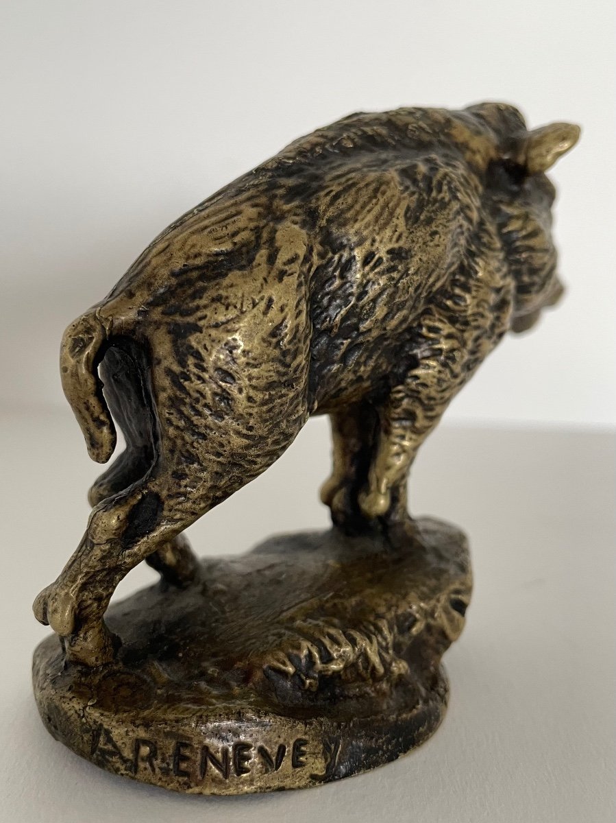 Bronze Mascot Representing A Wild Boar-photo-4