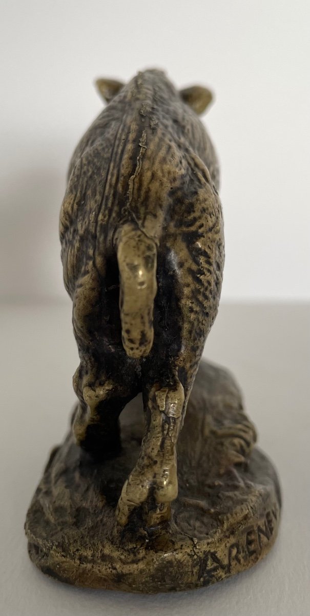 Bronze Mascot Representing A Wild Boar-photo-1