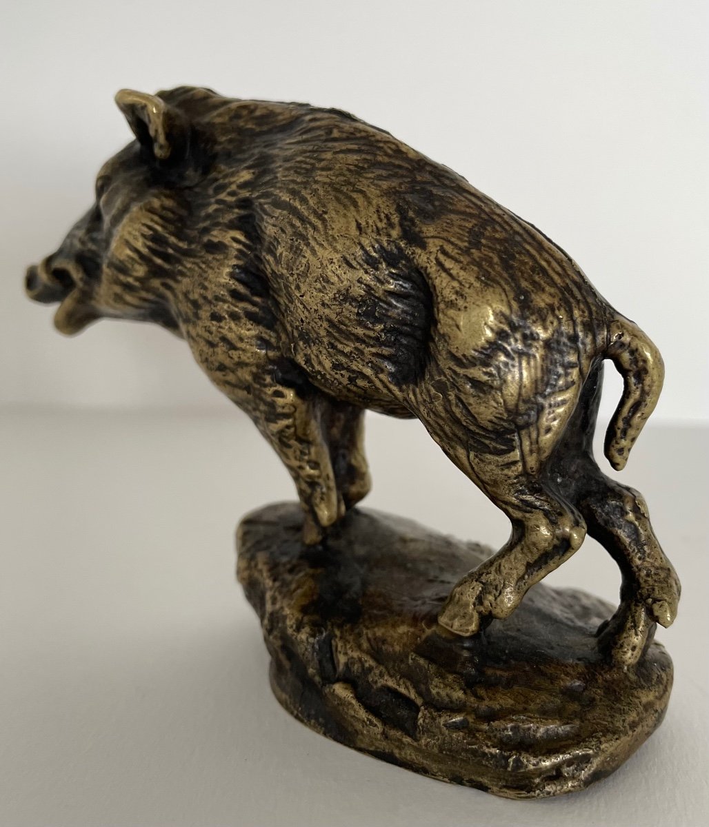 Bronze Mascot Representing A Wild Boar-photo-2