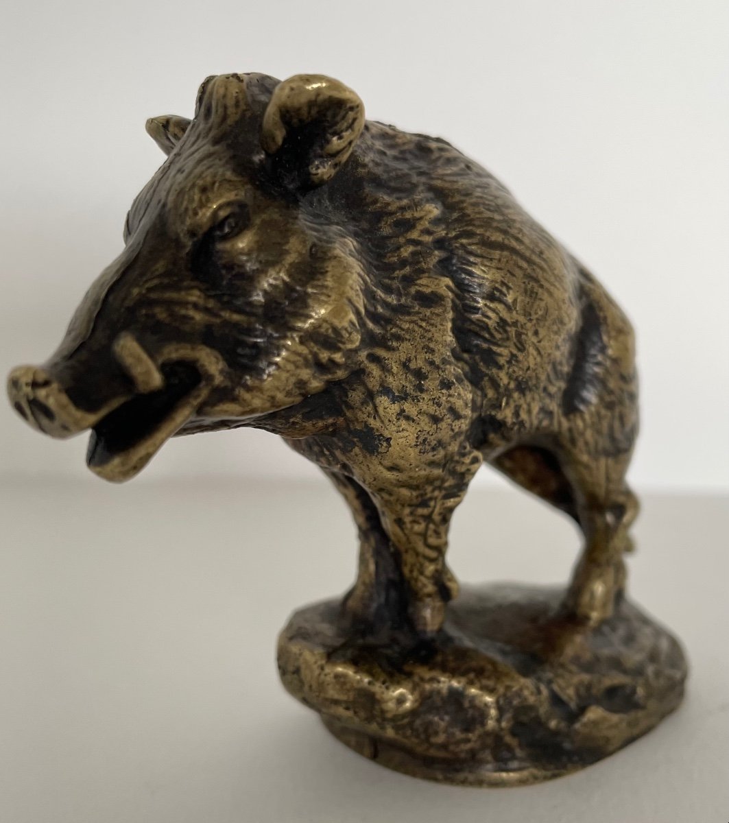 Bronze Mascot Representing A Wild Boar-photo-3