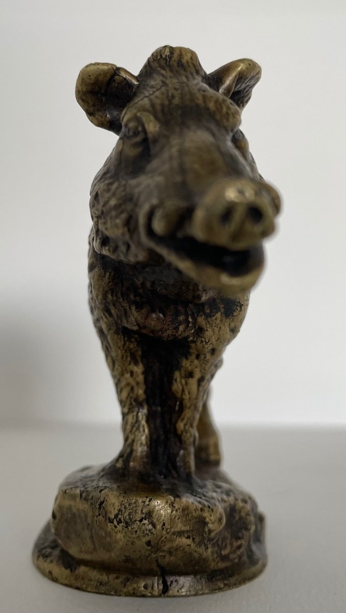 Bronze Mascot Representing A Wild Boar-photo-4