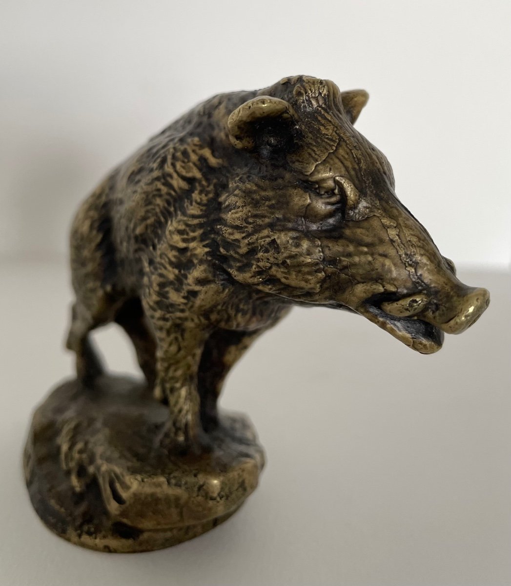 Bronze Mascot Representing A Wild Boar-photo-7