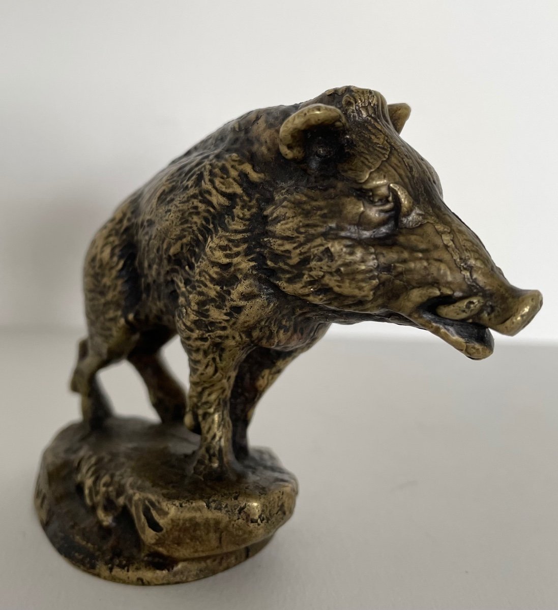 Bronze Mascot Representing A Wild Boar