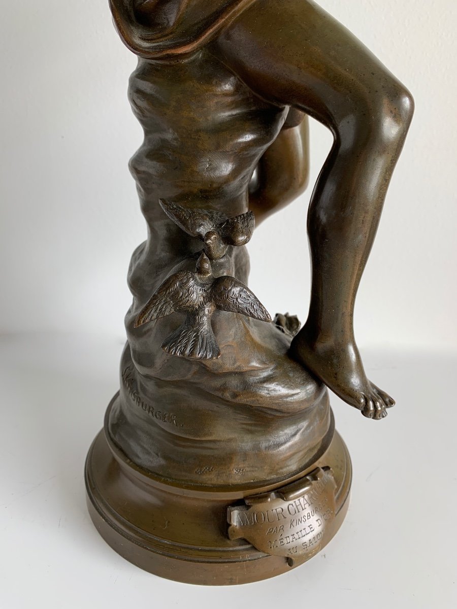 Amour Charmeur , Sculpture En Bronze-photo-3