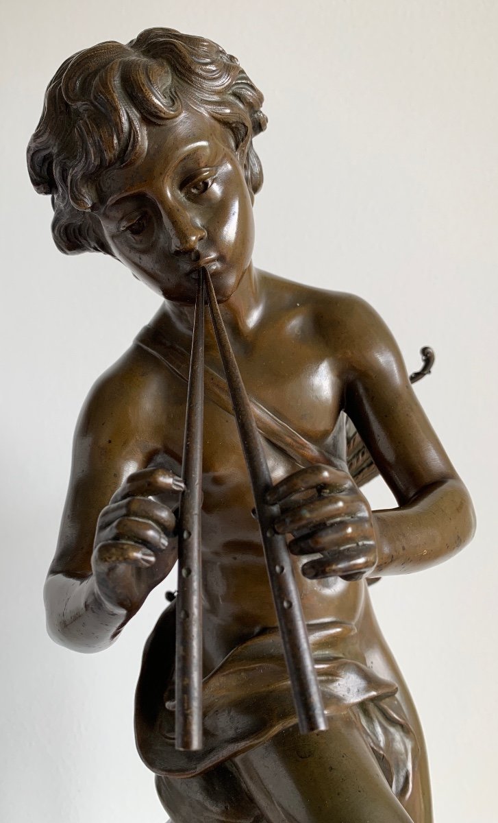 Amour Charmeur , Sculpture En Bronze-photo-4