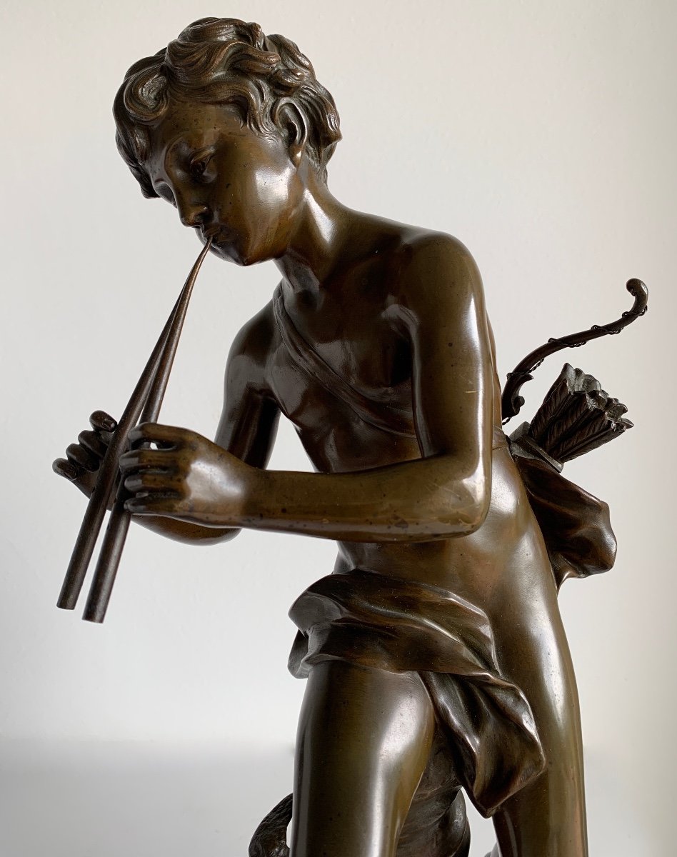 Amour Charmeur , Sculpture En Bronze-photo-7