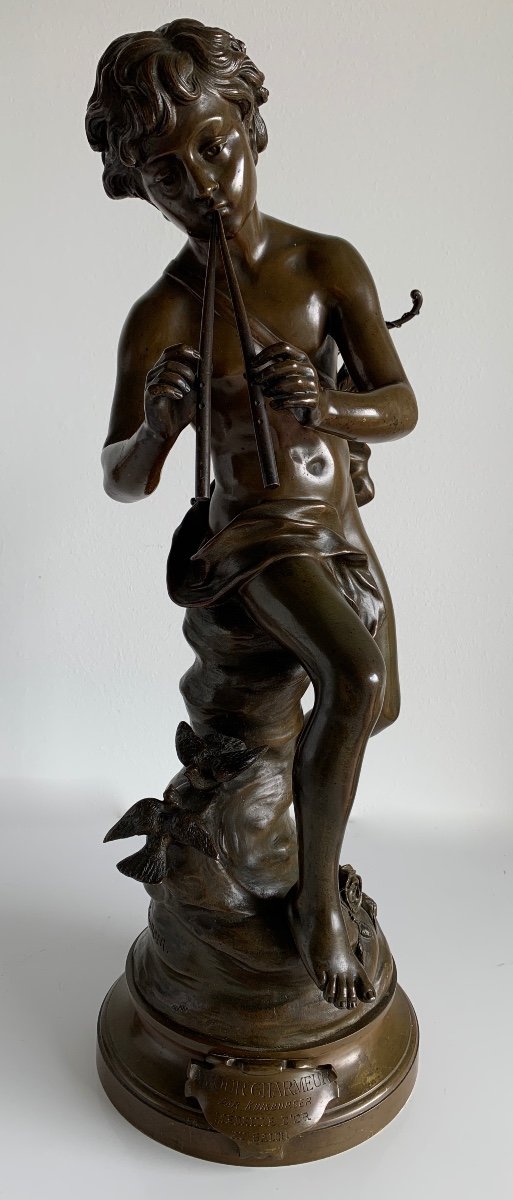 Amour Charmeur , Sculpture En Bronze