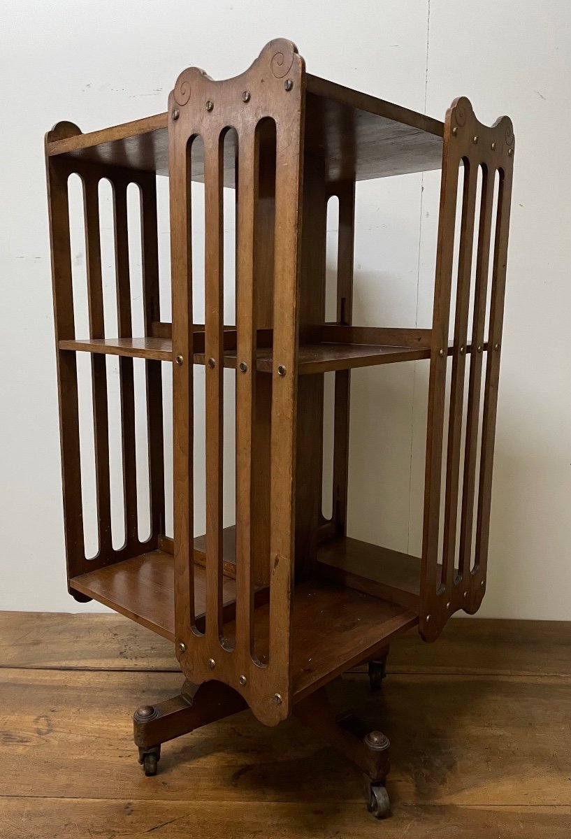 Walnut Revolving Bookcase -photo-2