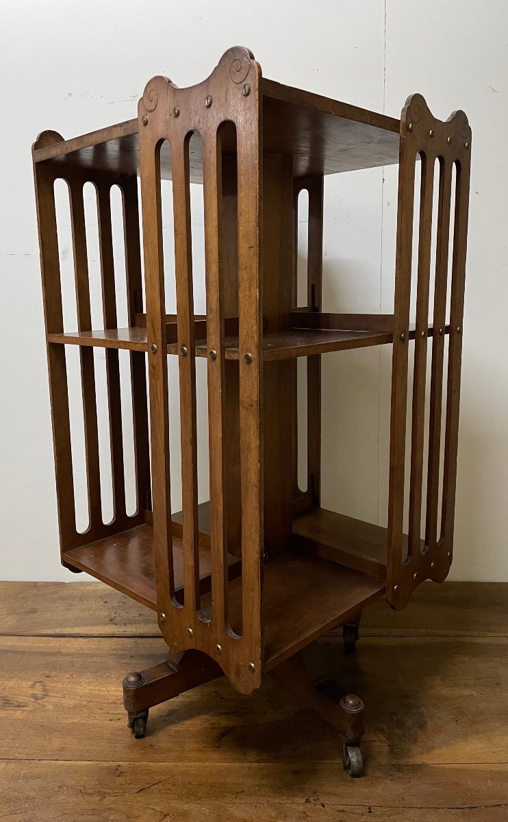 Walnut Revolving Bookcase -photo-4