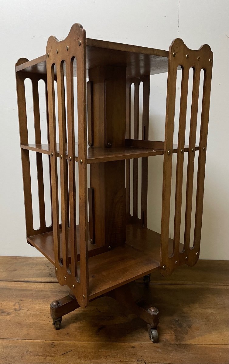 Walnut Revolving Bookcase -photo-1