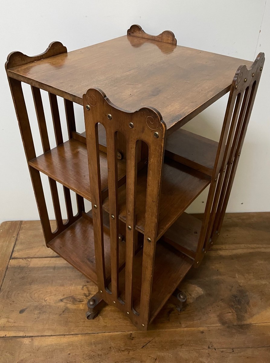 Walnut Revolving Bookcase -photo-5