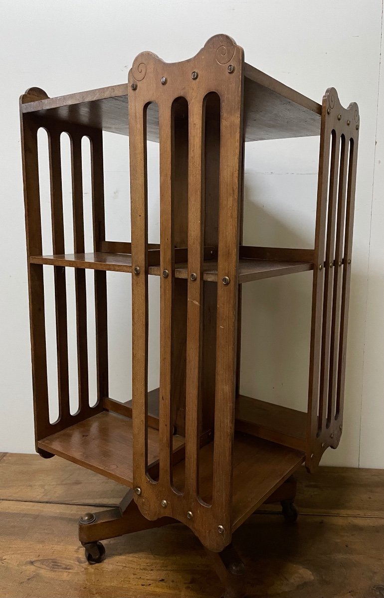 Walnut Revolving Bookcase -photo-8