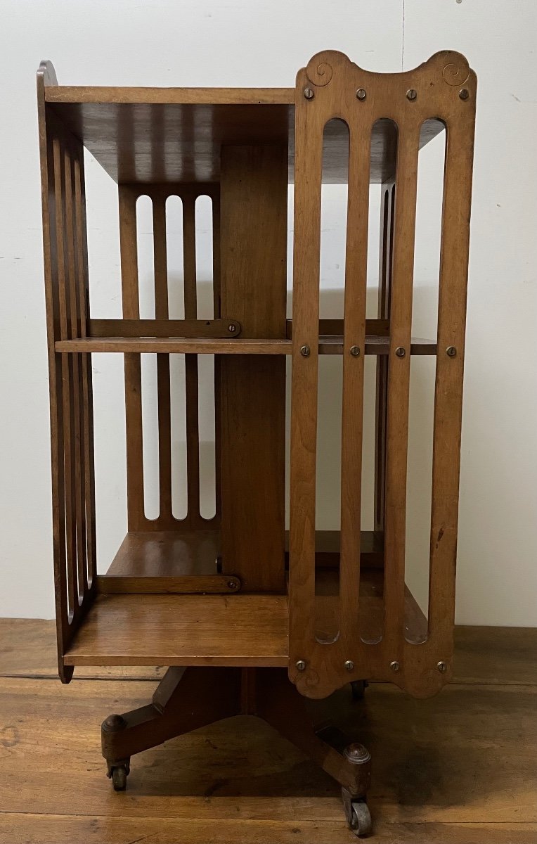 Walnut Revolving Bookcase 