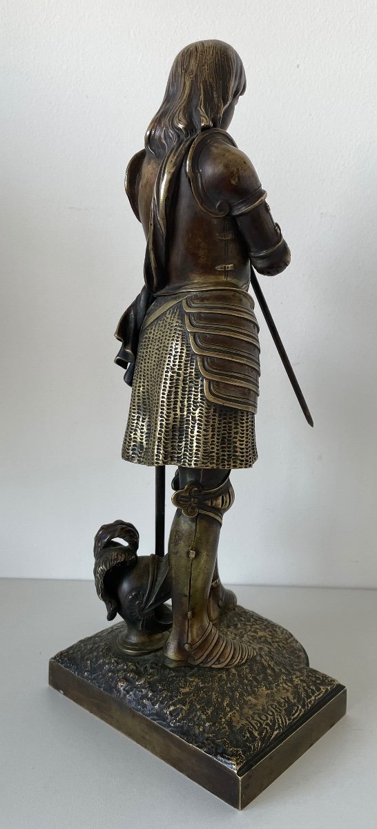 Joan Of Arc, Bronze Sculpture Signed Bouret-photo-4