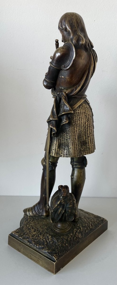 Joan Of Arc, Bronze Sculpture Signed Bouret-photo-2