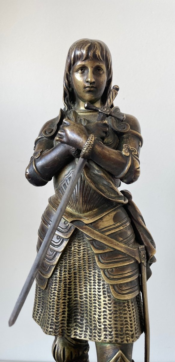 Joan Of Arc, Bronze Sculpture Signed Bouret-photo-4