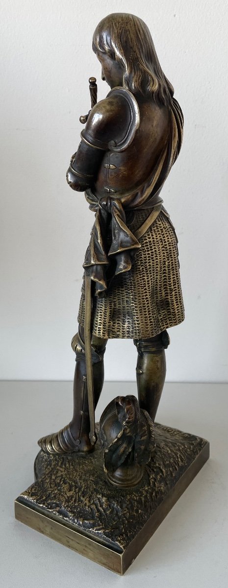 Joan Of Arc, Bronze Sculpture Signed Bouret-photo-8