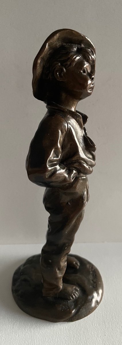 " Poulbot " Sujet En Bronze Signé L.kley-photo-2