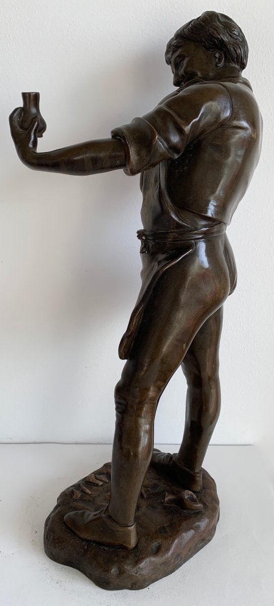 Bronze Sculpture Representing A Potter-photo-4