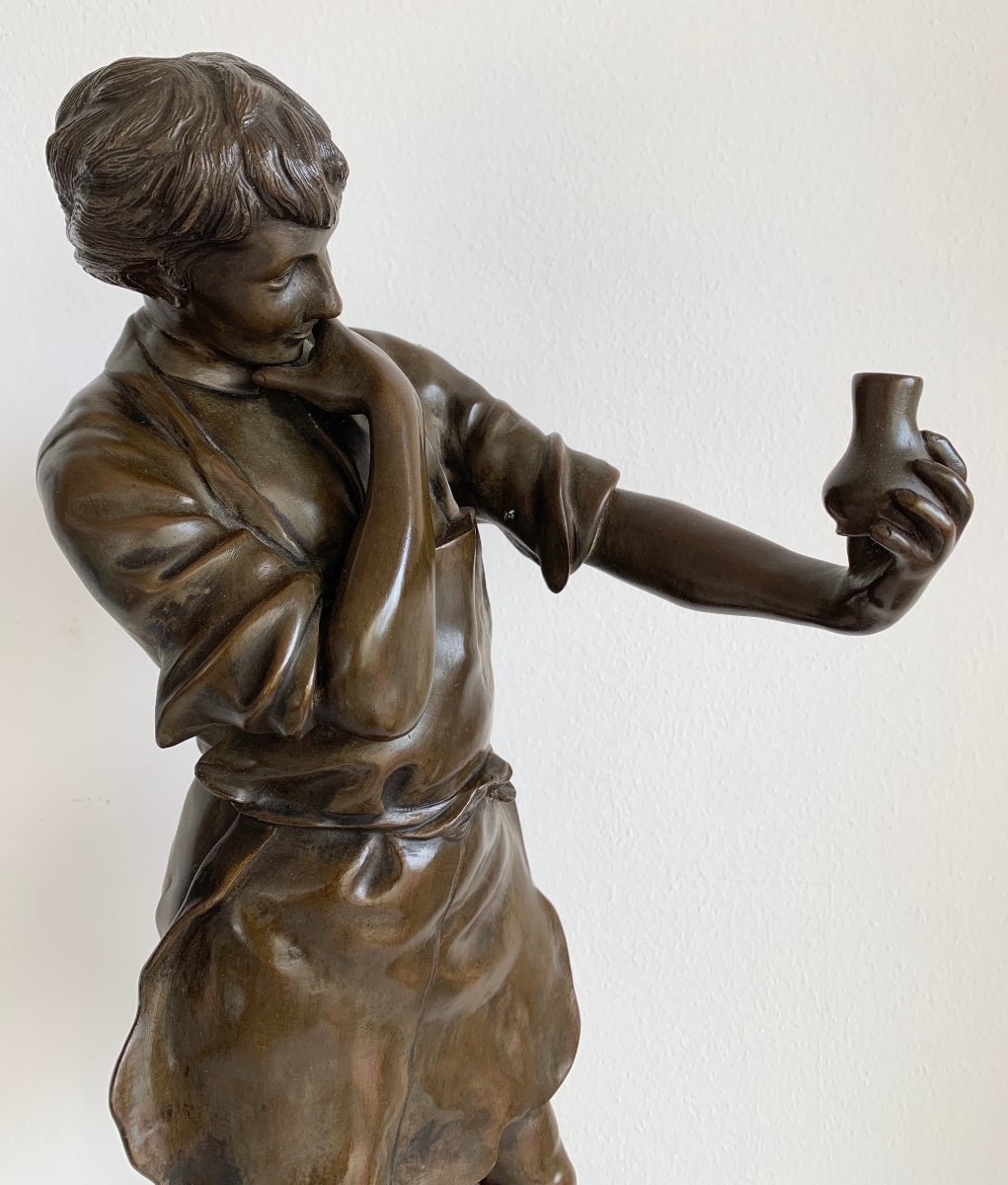 Bronze Sculpture Representing A Potter-photo-4