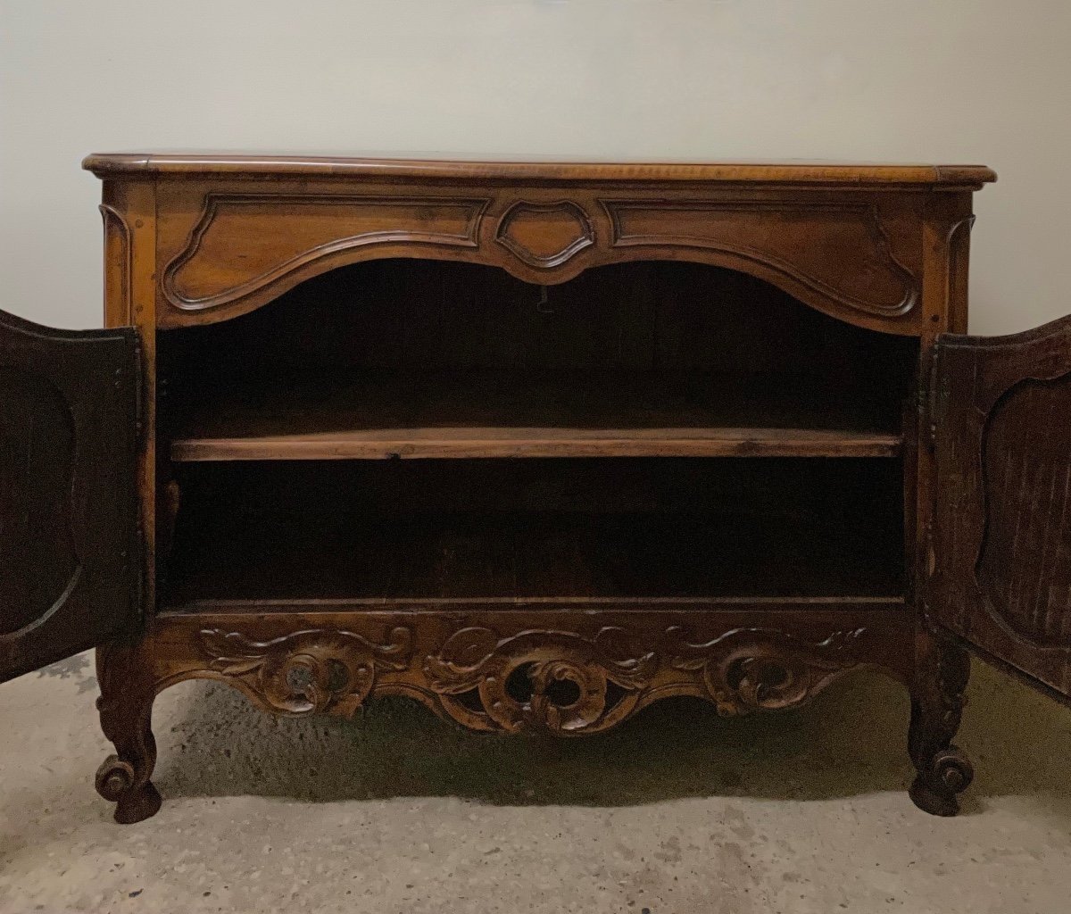 Provencal Openwork Walnut Credenza-photo-1