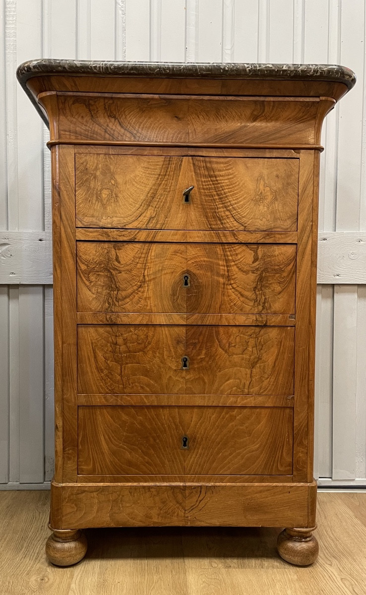 Small Walnut Chest Of Drawers-photo-2