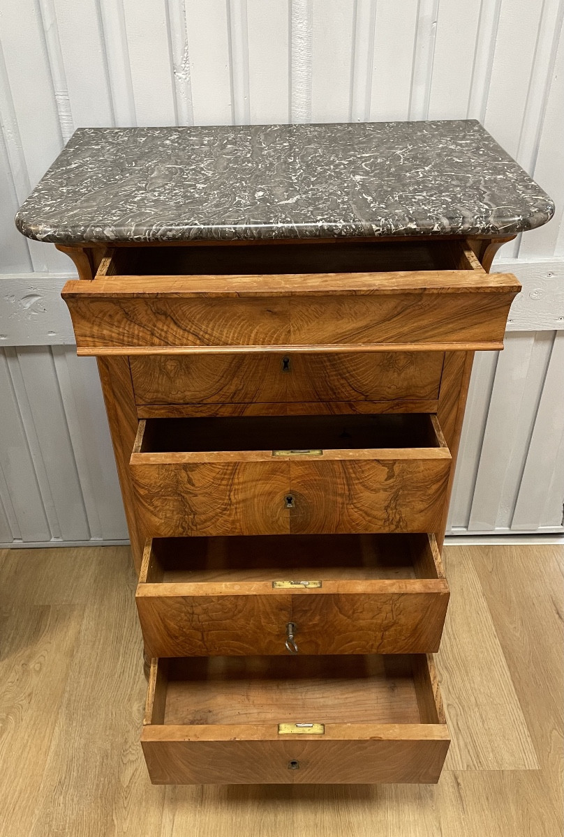 Small Walnut Chest Of Drawers-photo-1