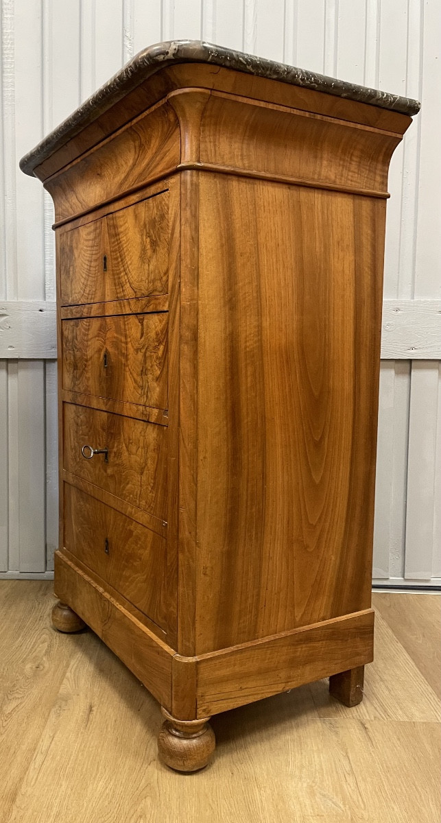 Small Walnut Chest Of Drawers-photo-5