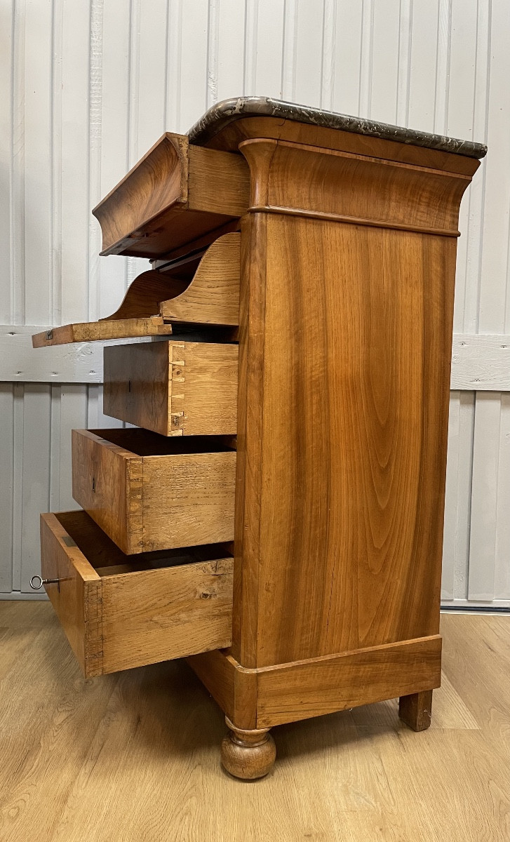 Small Walnut Chest Of Drawers-photo-6