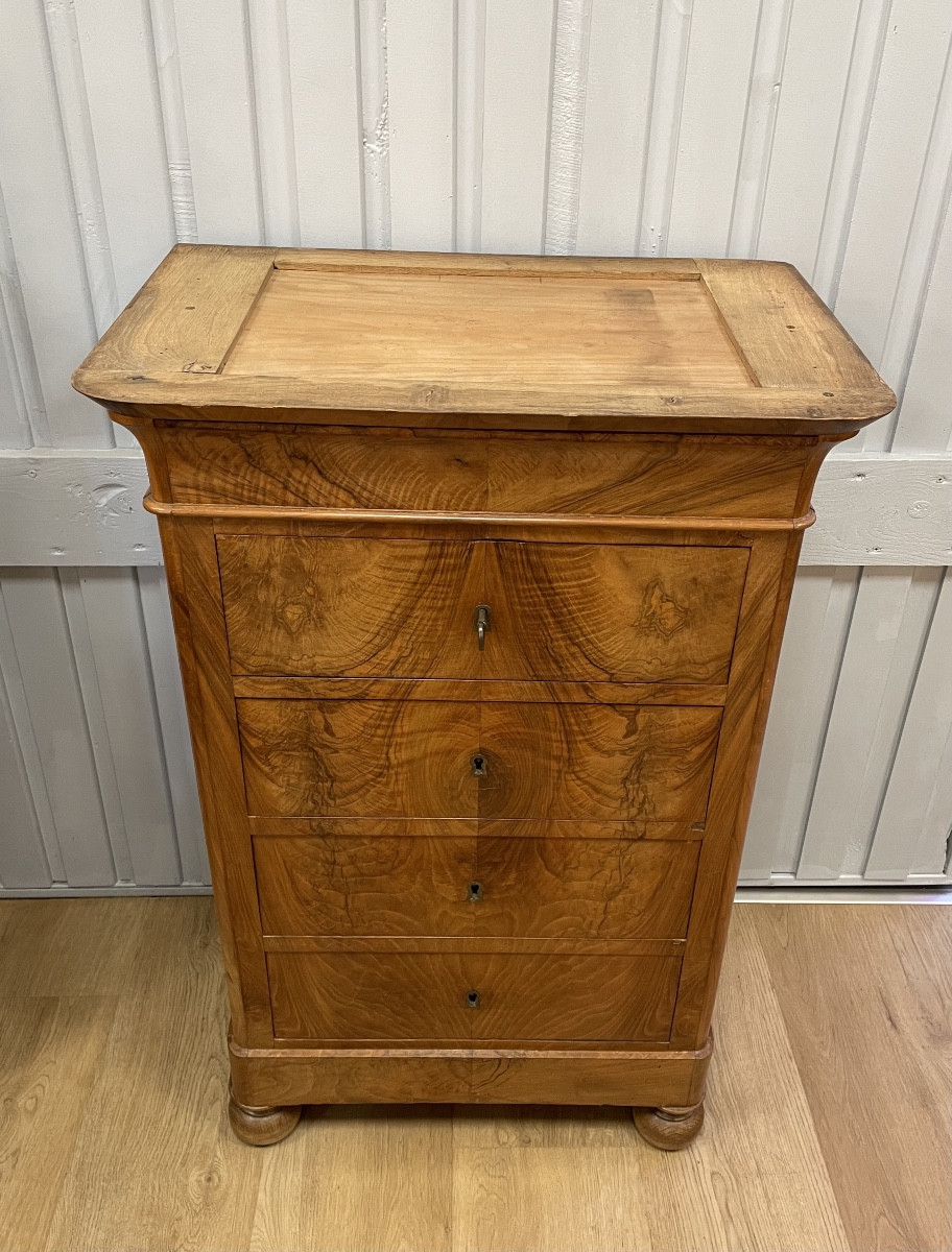 Small Walnut Chest Of Drawers-photo-7