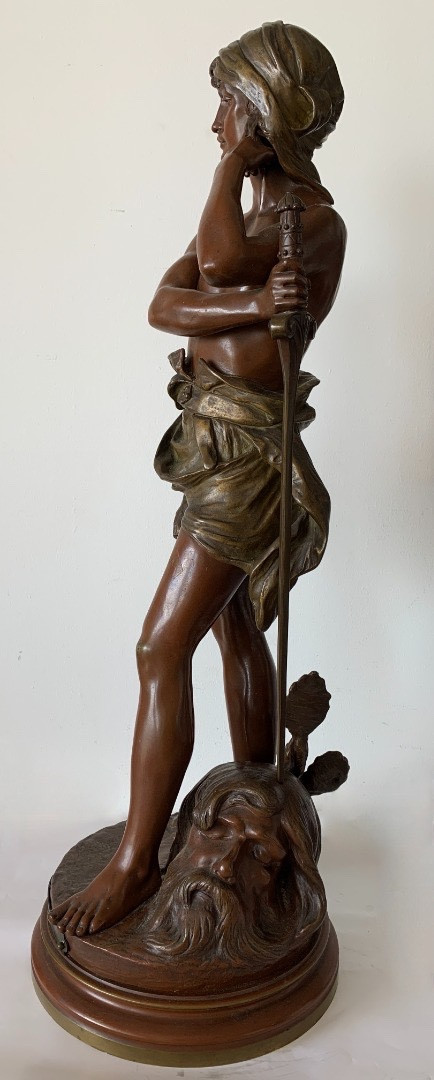 Bronze Sculpture Representing David The Victor-photo-4