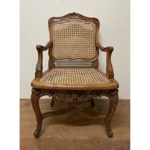 Louis XV Style Children's Armchair In Walnut