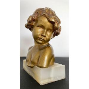 Sujet En Bronze Représentant Un Buste D Enfant