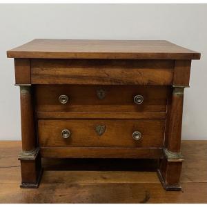 Empire Style Walnut Master Chest Of Drawers