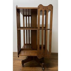 Walnut Revolving Bookcase 