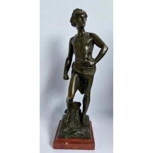 David, Bronze Subject Signed A Gaudez