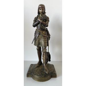 Jeanne D Arc , Sculpture En Bronze Signée Bouret