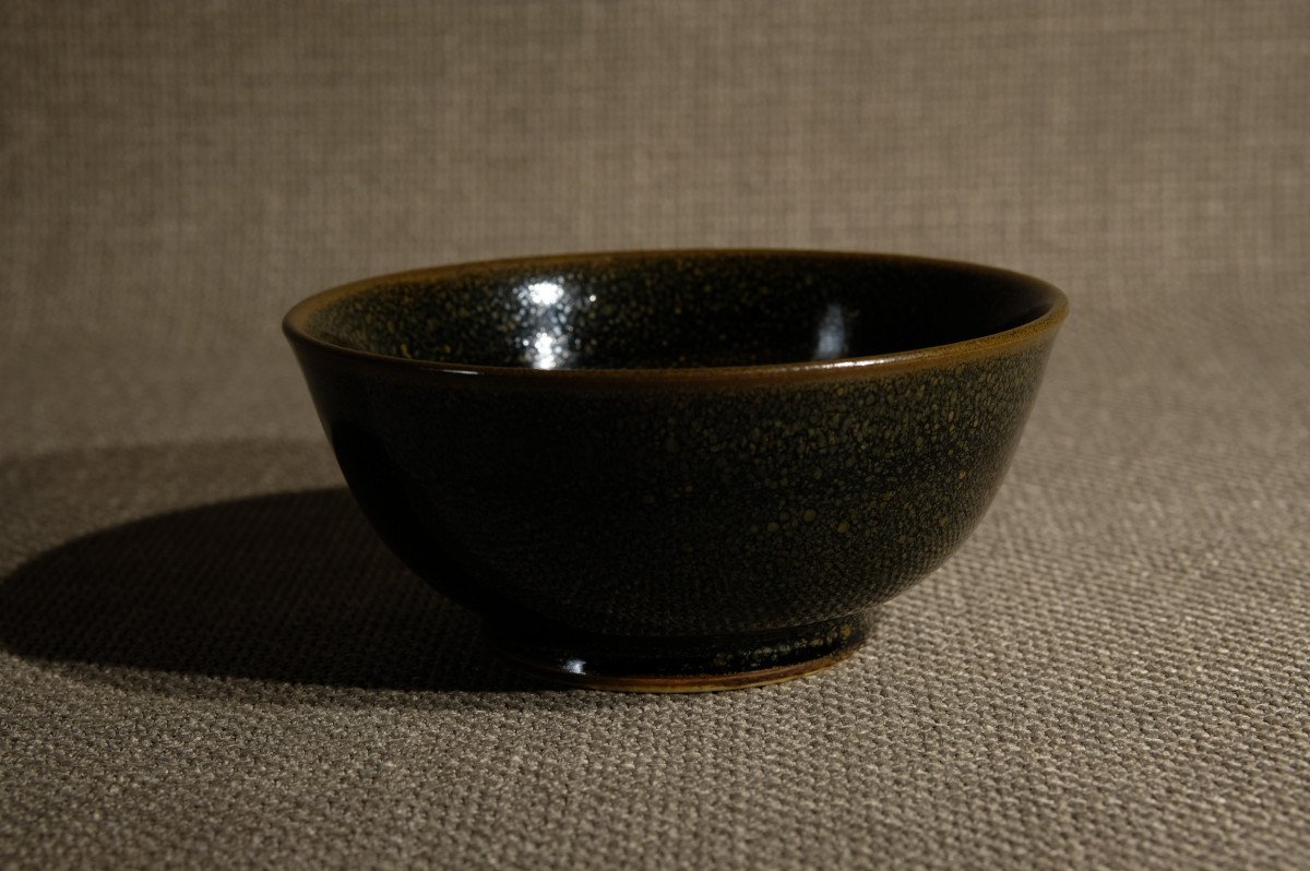 Jean Girel - Bowl Cup On Heel - Tenmoku Oil Drop-photo-2