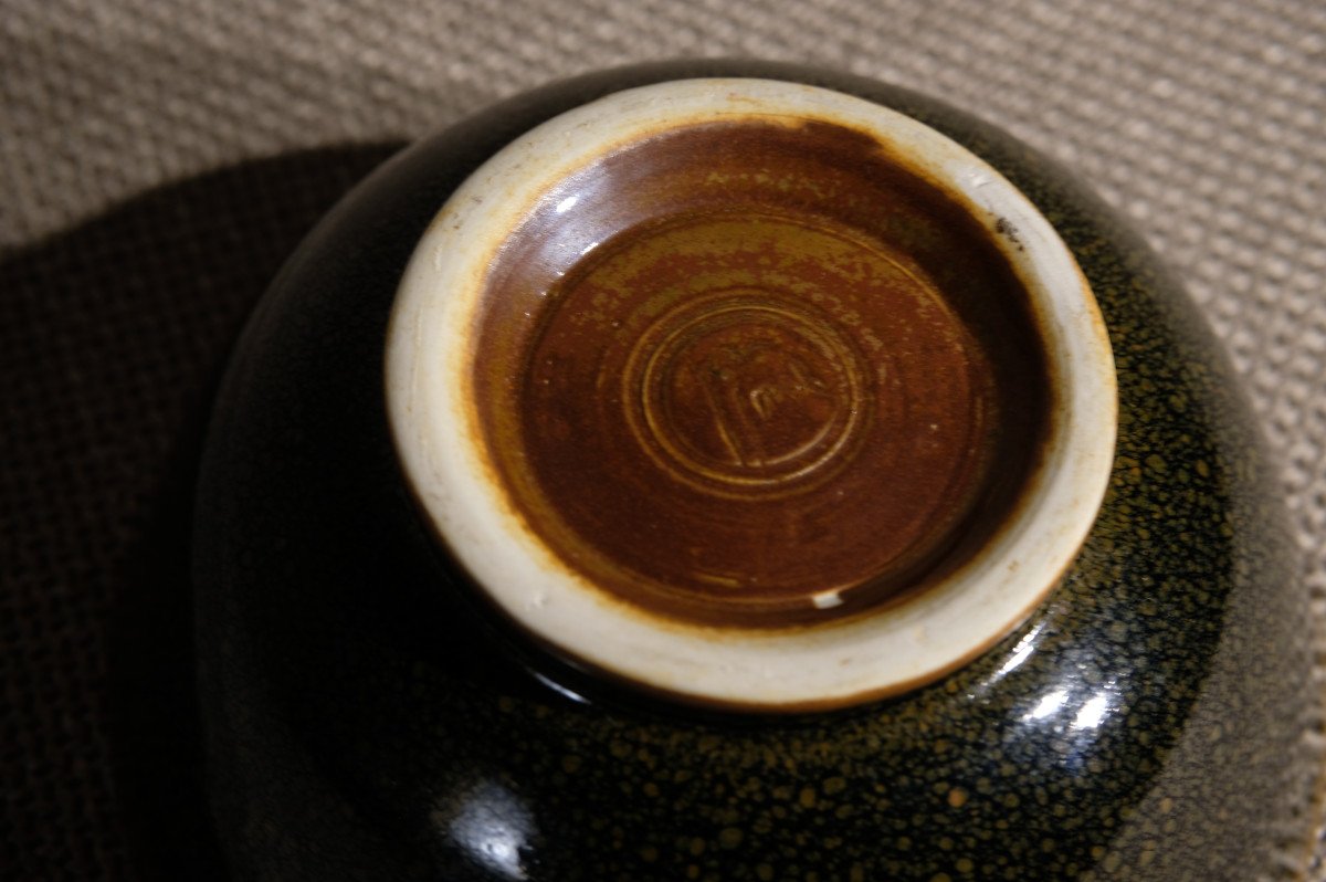 Jean Girel - Bowl Cup On Heel - Tenmoku Oil Drop-photo-4