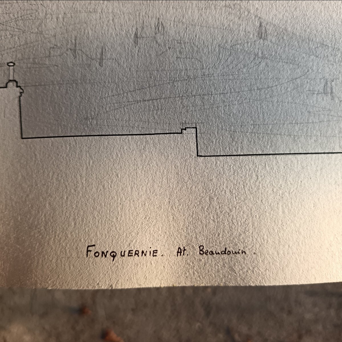 Dessin d'Architecture - Bernard Fonquernie (1934-2023) - Architecte - Acmh-photo-3