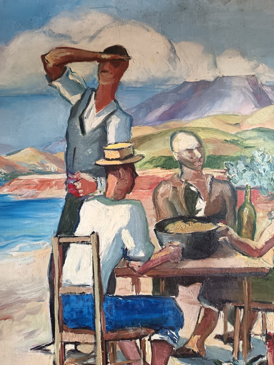 Aujame Jean (1905-1965) “lunch At Shellfish”, Canary Islands, 1933