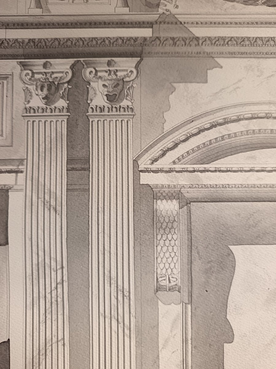 Architectural Drawing By Jean Berger Tomb Of Laurent De Medici -photo-2