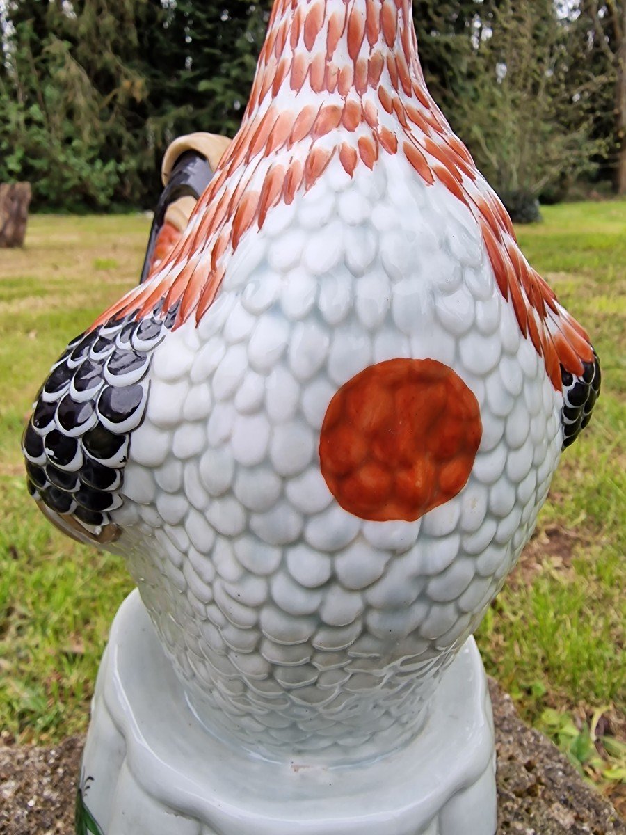 Pair Of Porcelain Roosters From Japan Arita Imari-photo-3