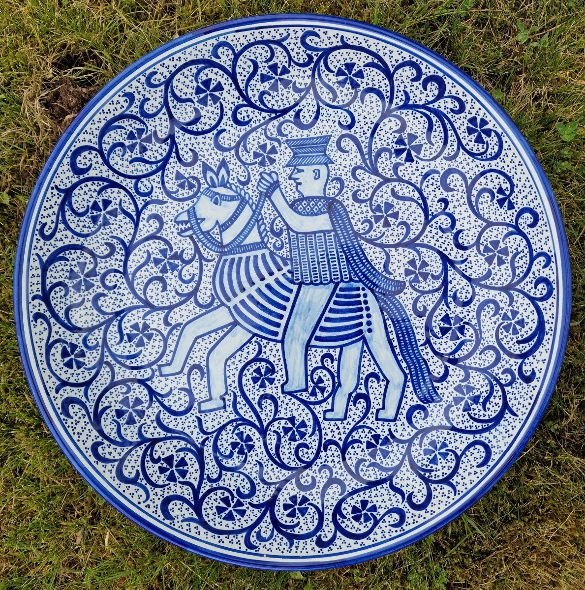 Large Hb Quimper Charger For The Colonial Exhibition Of 1931 Atelier Poulain Iran