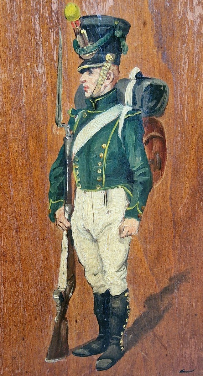Painting Portrait Of Grenadier Soldier Of The Ward Regiment Of The Empire Guard Napooléon 1st