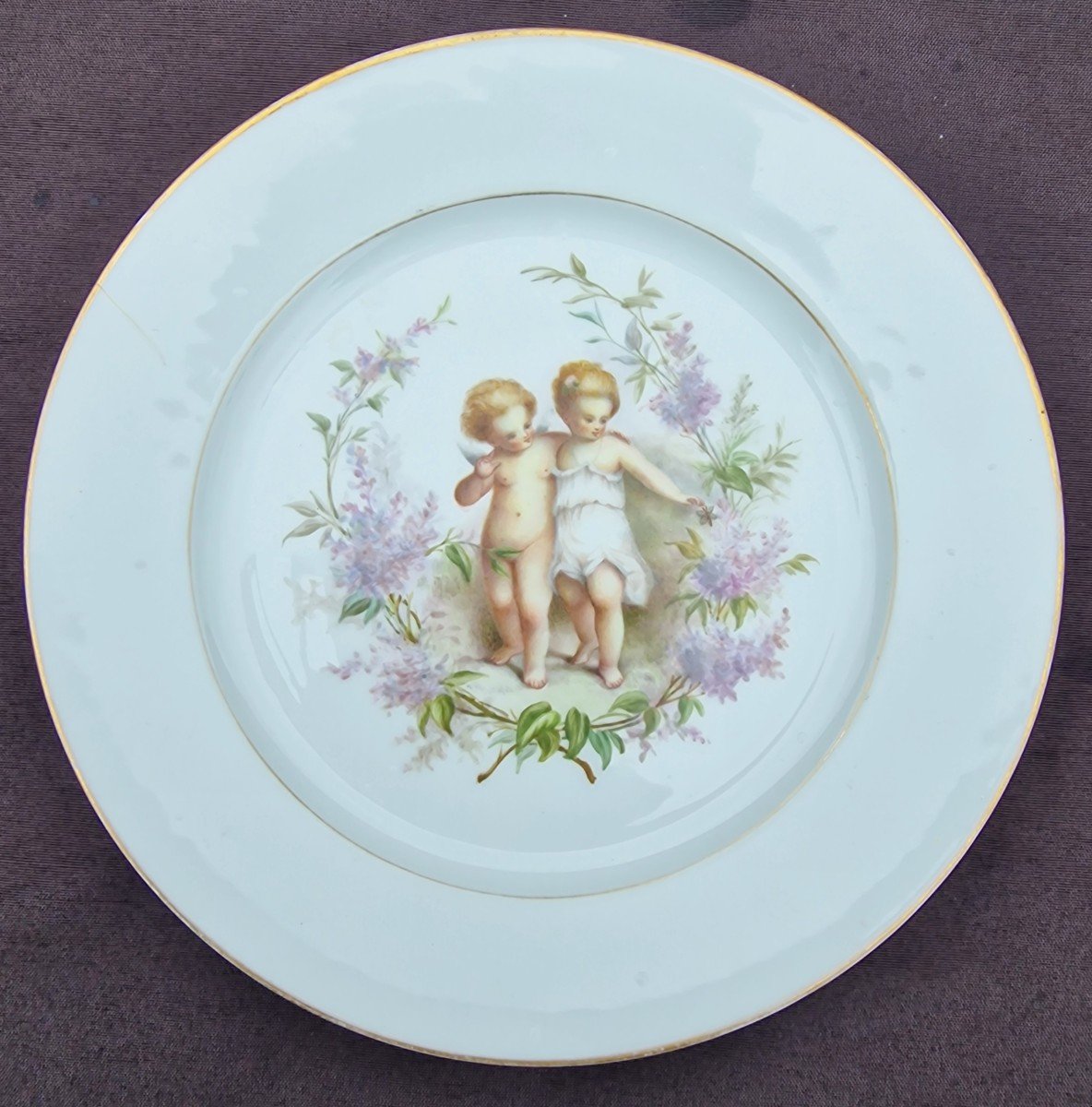 Assiette En Porcelaine Impériale De Sèvres à Décor De Putti -photo-2