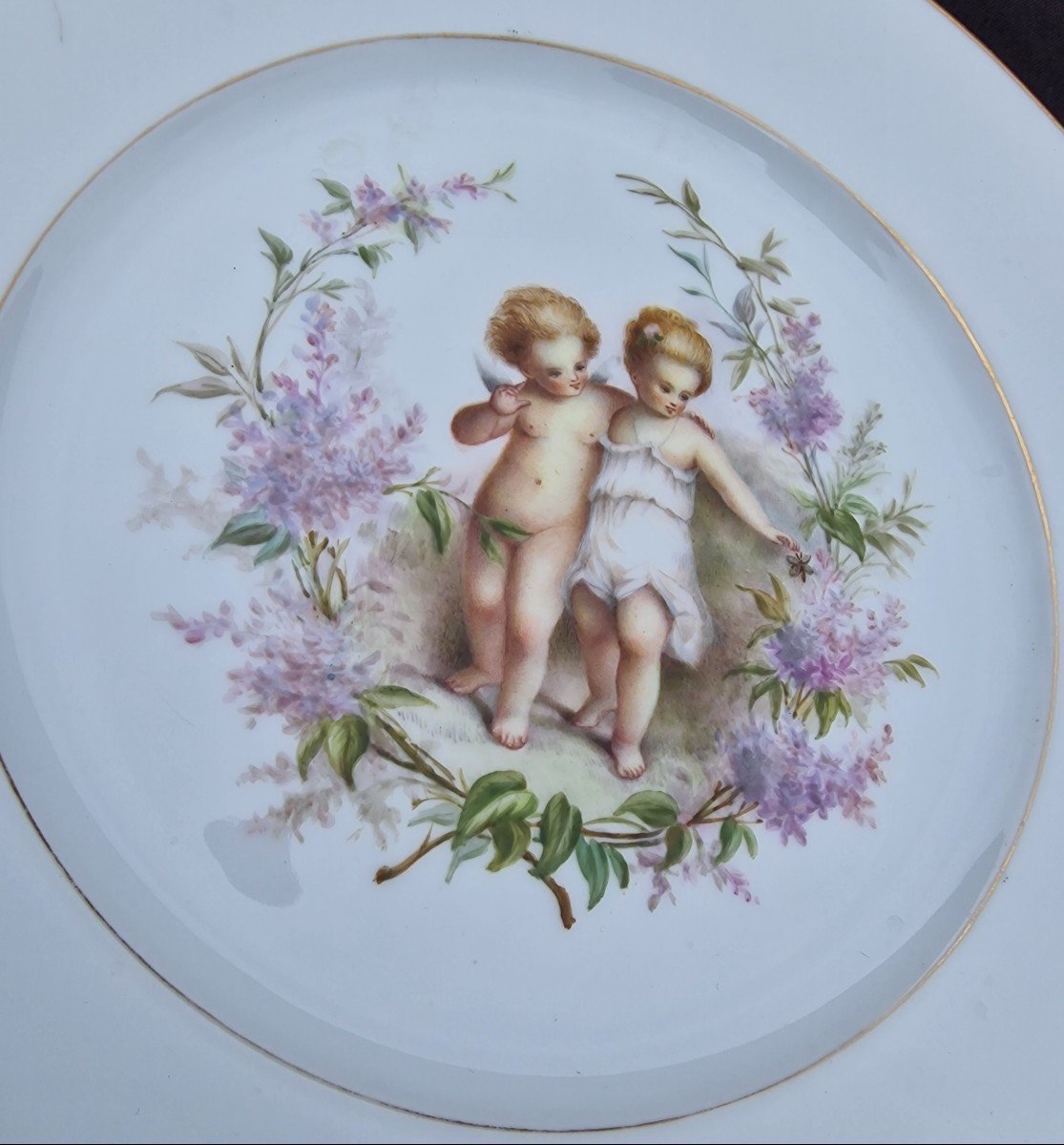 Assiette En Porcelaine Impériale De Sèvres à Décor De Putti -photo-4