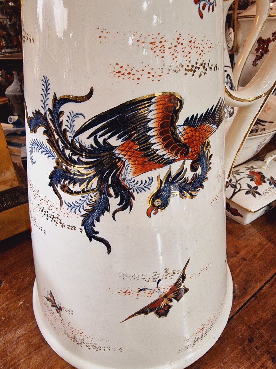 Japanese Chinese Toilet Service In Luneville Earthenware Chinese Decor Dragons Phoenix-photo-6