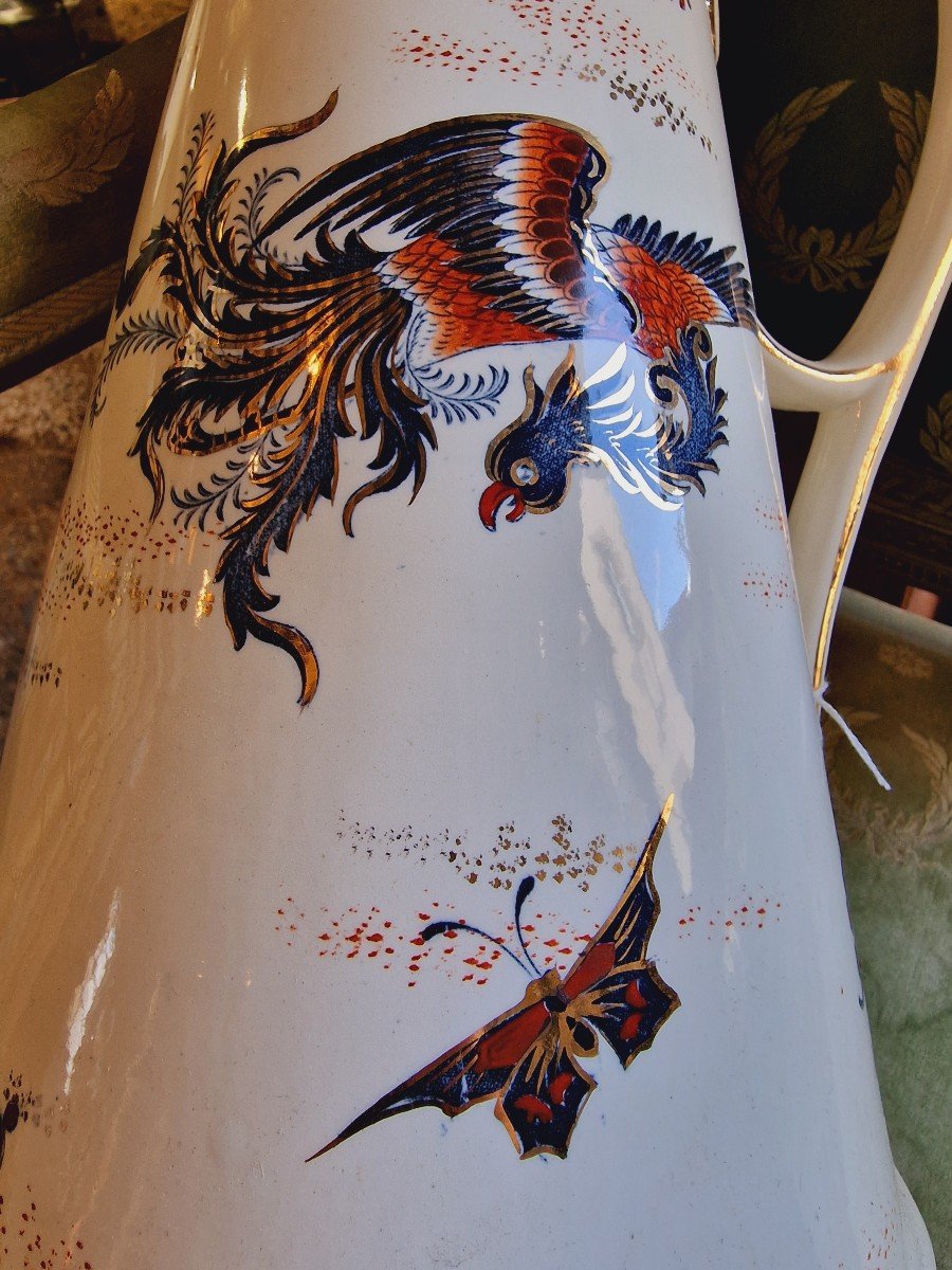 Japanese Chinese Toilet Service In Luneville Earthenware Chinese Decor Dragons Phoenix-photo-8